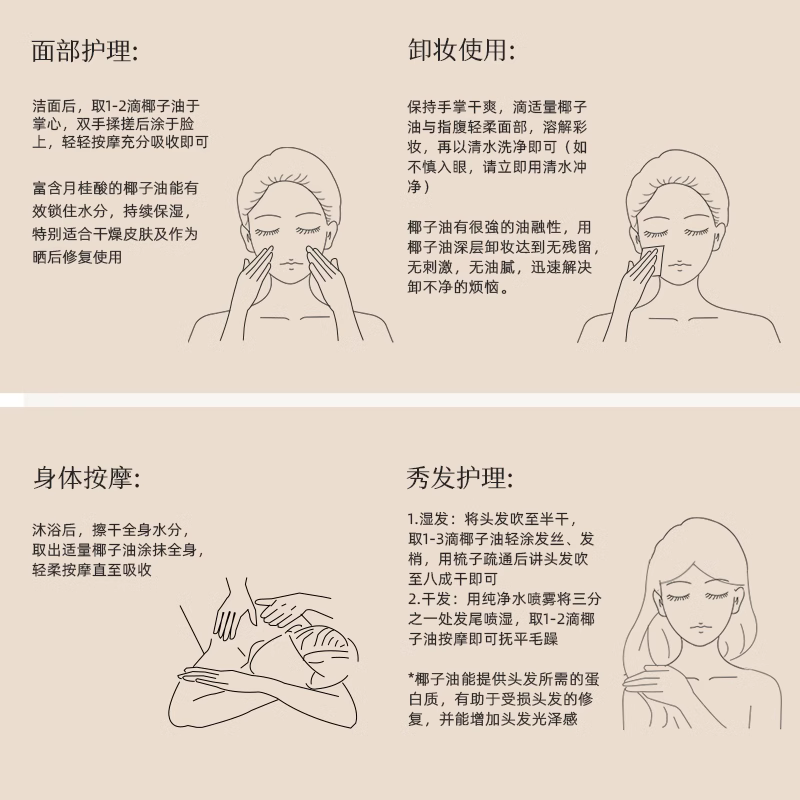 书香分馏椰子油植物基础油身体按摩基底精油滋润易吸收护肤护发油